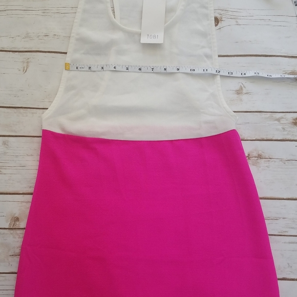 Tobi Dress size S/P color block white mini shift - Picture 5 of 6